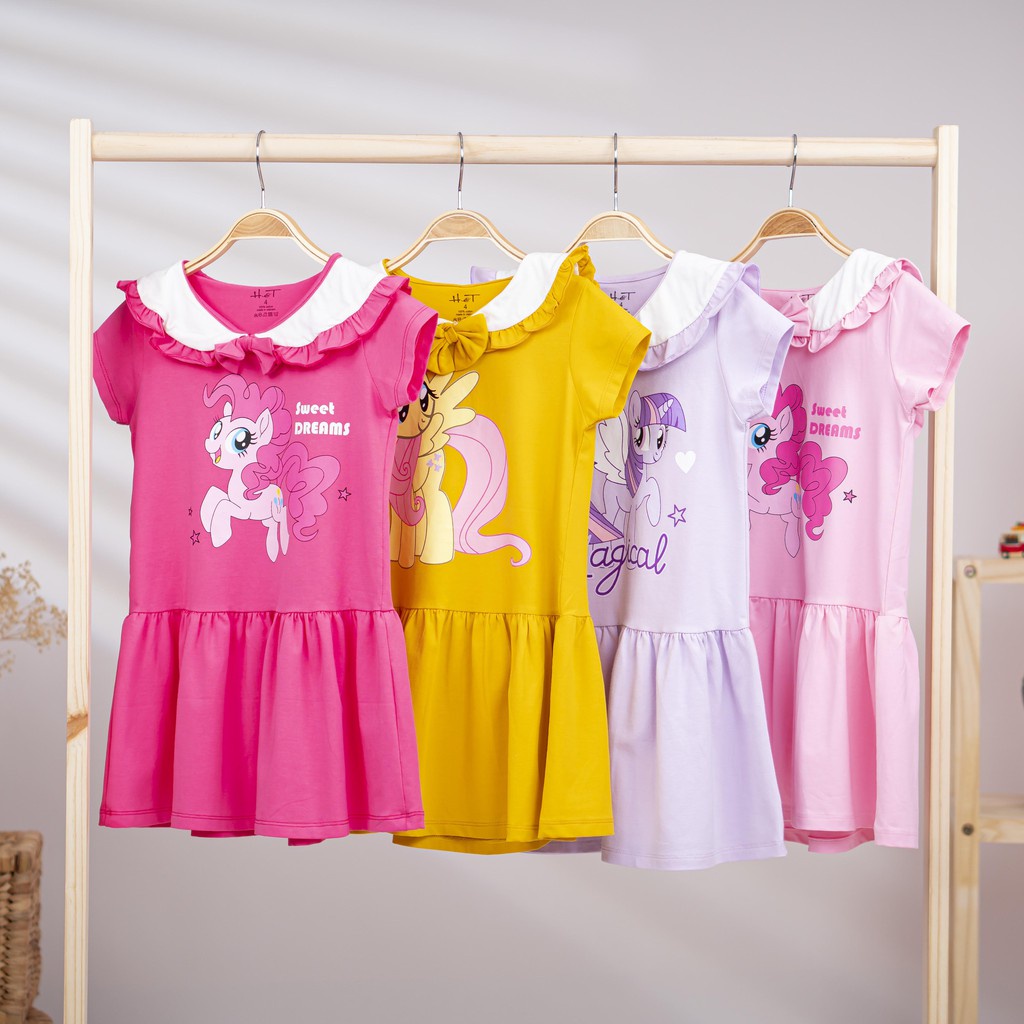 Váy bé gái BOMINES, cổ sen phối bèo mát mẻ DAMCOSENPHOIBEOPONY