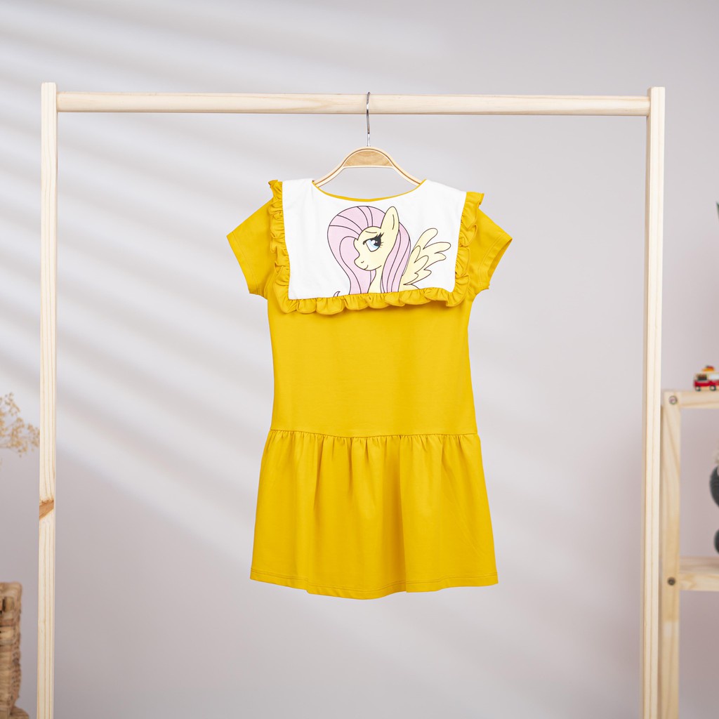 Váy bé gái BOMINES, cổ sen phối bèo mát mẻ DAMCOSENPHOIBEOPONY