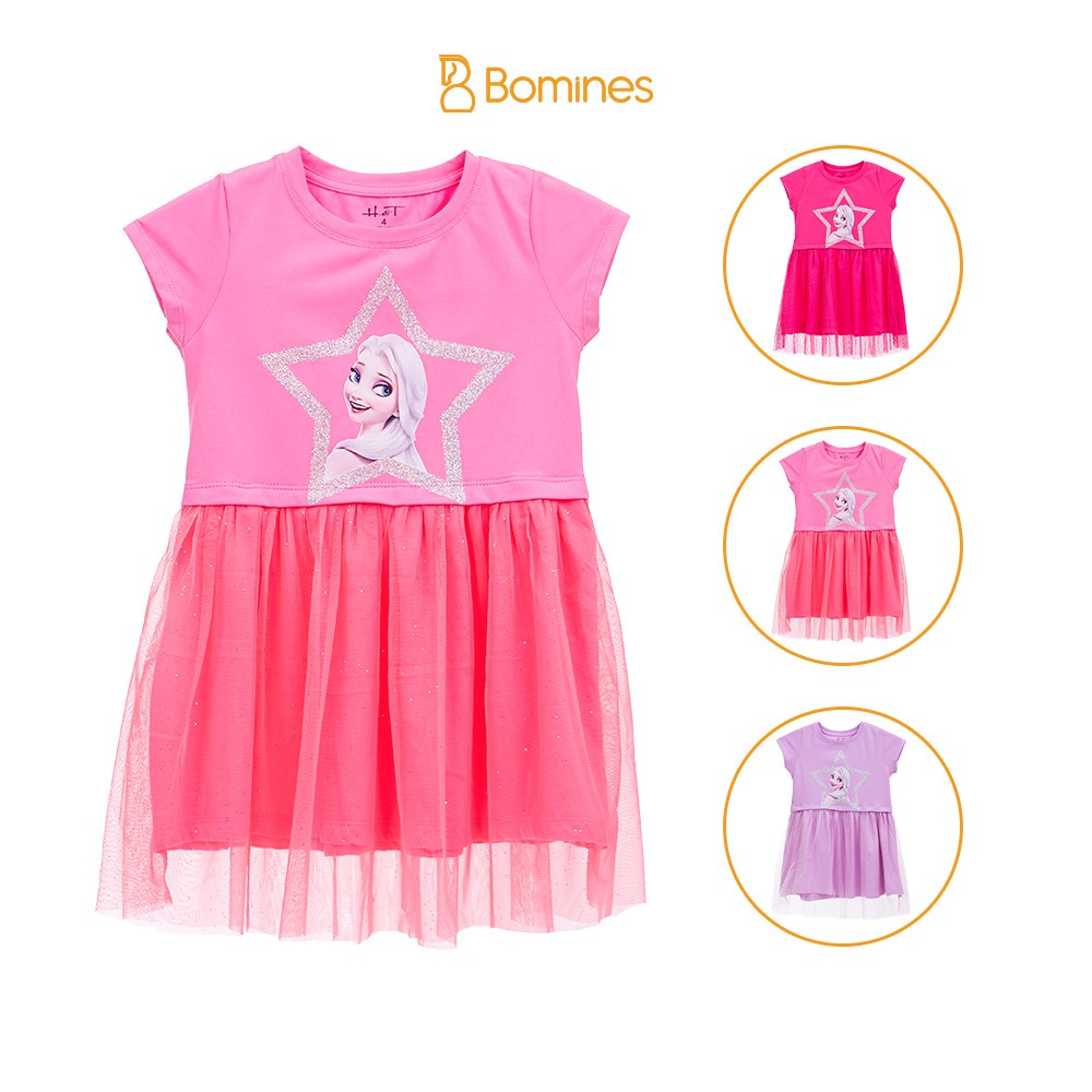 Váy bé gái Elsa BOMINES, phối lưới ngôi sao kim tuyến xinh xắn cho bé 3- 10 tuổi DAMTAYNGANPHOILUOIELSANGOISAOKIMTUYEN