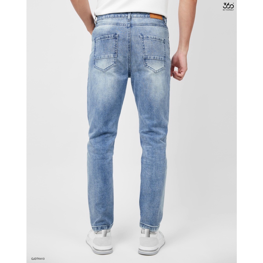 Quần Jean Nam Rách Màu Xanh Denim Form Slimfit Trẻ Trung Thương Hiệu - QJDTK413