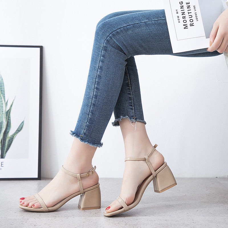 Giày Sandal Cao Gót Thời Trang Mùa Hè Thanh Lịch Dễ Phối Đồ Dành Cho Nữ