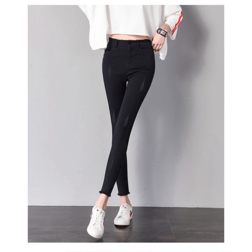 Quần jean nữ Skinny quần bò Nữ Dáng Ôm Lai Tua co và giãn [Z02] a15 | BigBuy360 - bigbuy360.vn