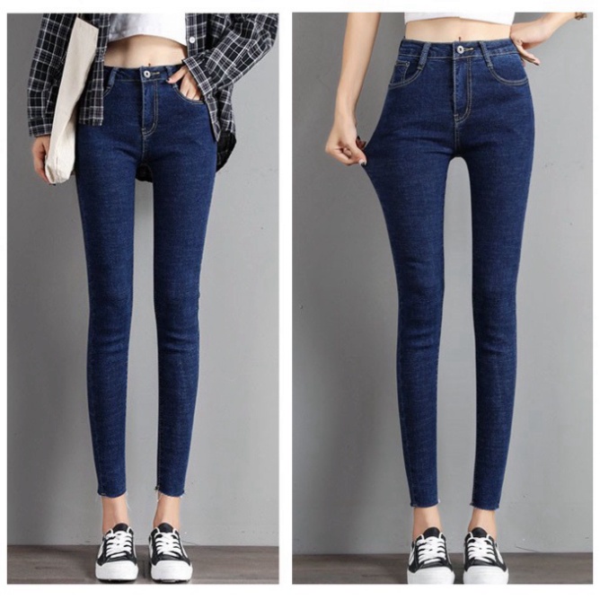 Quần jean nữ Skinny quần bò Nữ Dáng Ôm Lai Tua co và giãn [Z02] a15 | BigBuy360 - bigbuy360.vn