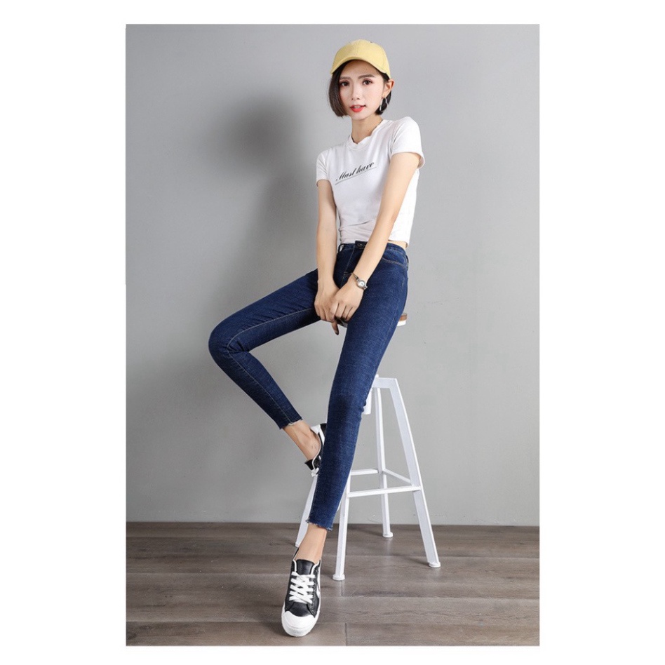Quần Bò Nữ Dáng Skinny Quần Jean Nữ Lưng Cao Lai  trang điểm [Z02] a15 | BigBuy360 - bigbuy360.vn
