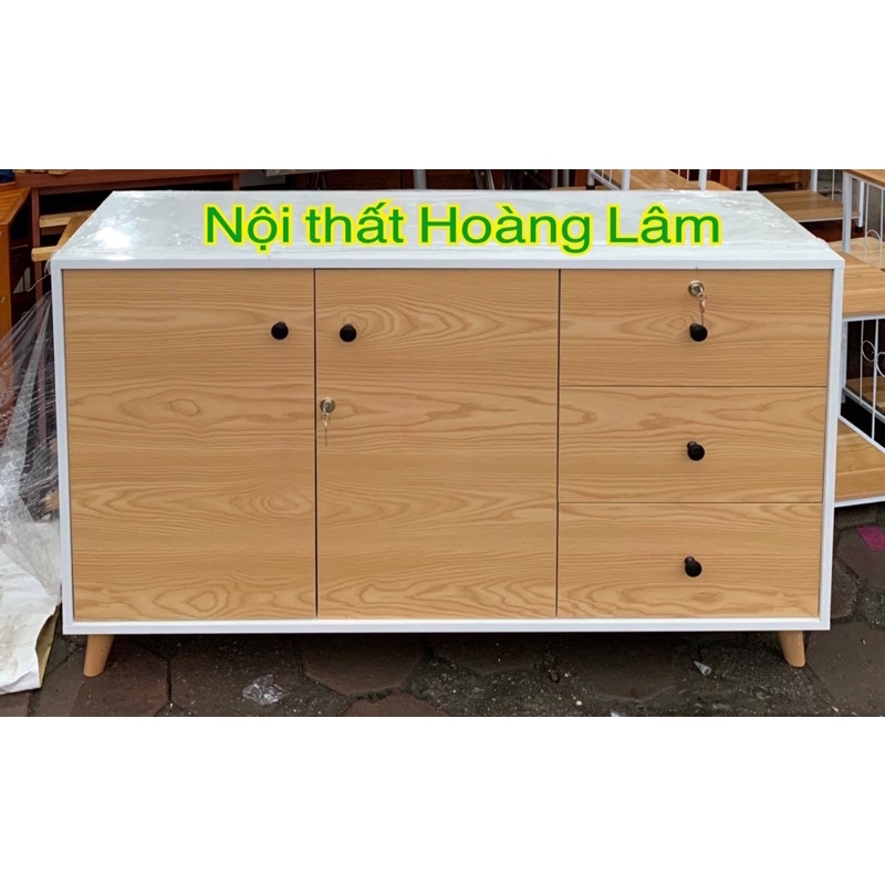 Tủ lửng ngăn kéo chân gỗ đa năng phối màu