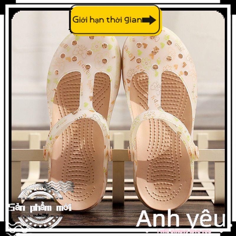 Giày Sandal Đế Mềm Chống Trượt Thiết Kế Đục Lỗ Thời Trang Đi Biển Cho Mẹ Bầu