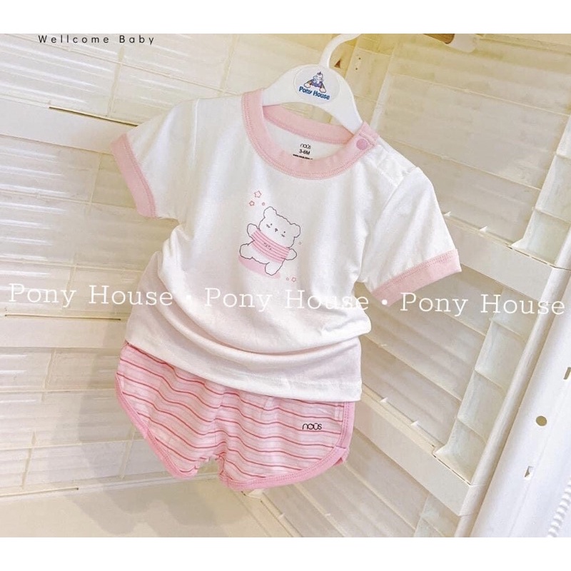 Bộ cộc cài vai size 6-24 tháng chất petit mềm mát cho bé yêu - Nu Petti