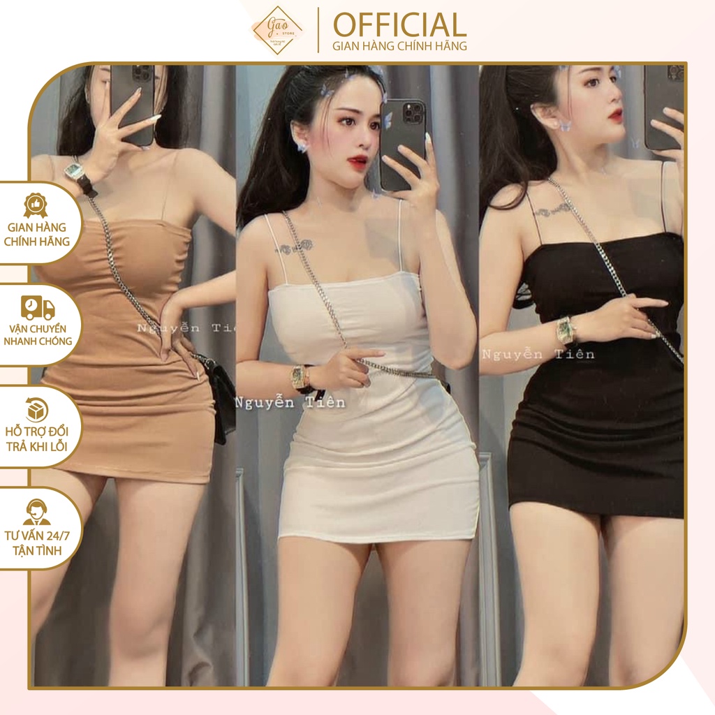 Đầm Váy Body 2 Dây Trơn, Chất Thun Borip Dày Đẹp, Co Giãn Tốt,  Tôn Dáng Sexy, Mặc Đi Chơi, Đi Tiệc Sang Trọng