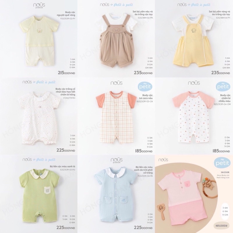 Bộ nous body cho bé trai - bé gái