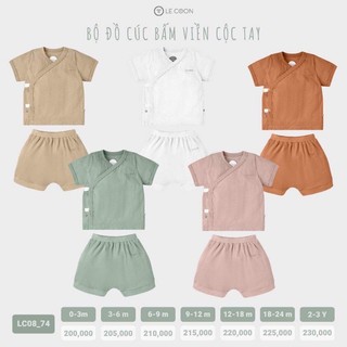 Bộ cài chéo cộc tay cho bé yêu chất mát - le coon