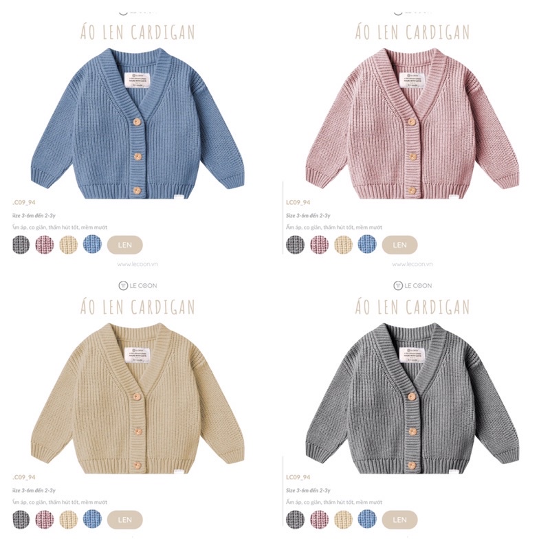Áo len cardigan cho bé các mẫu (fom to)