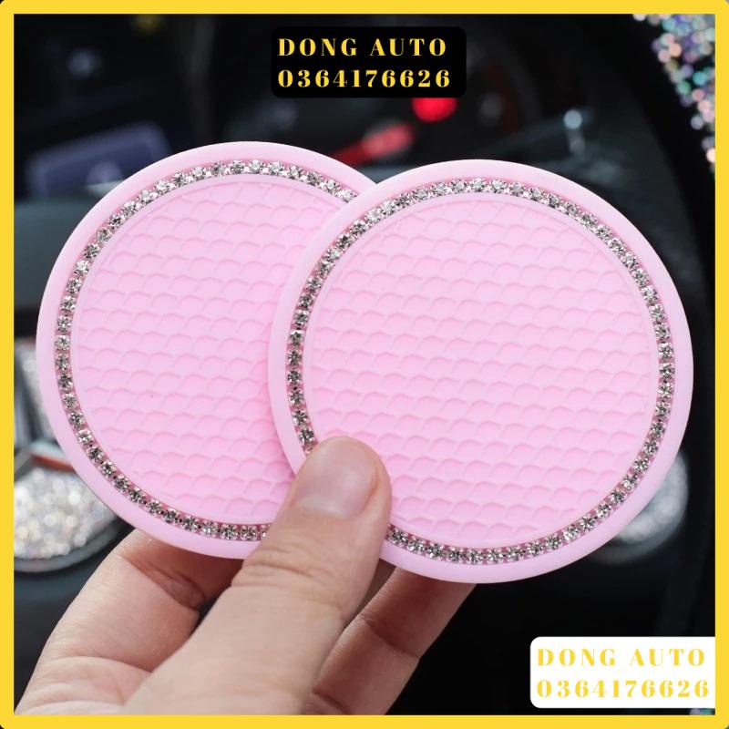 Tấm Lót Cốc Nước/Chai Nước Trong Xe Hơi Đính Đá Lấp Lánh Chống Trượt 7Cm Dong Auto