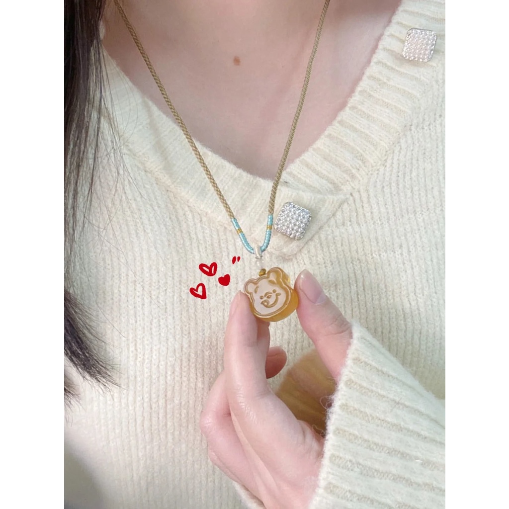Vòng cổ Mặt Winnie the Pooh Dễ Thương Và Không Phai Màu Thời Trang niche Cá Nhân Hóa