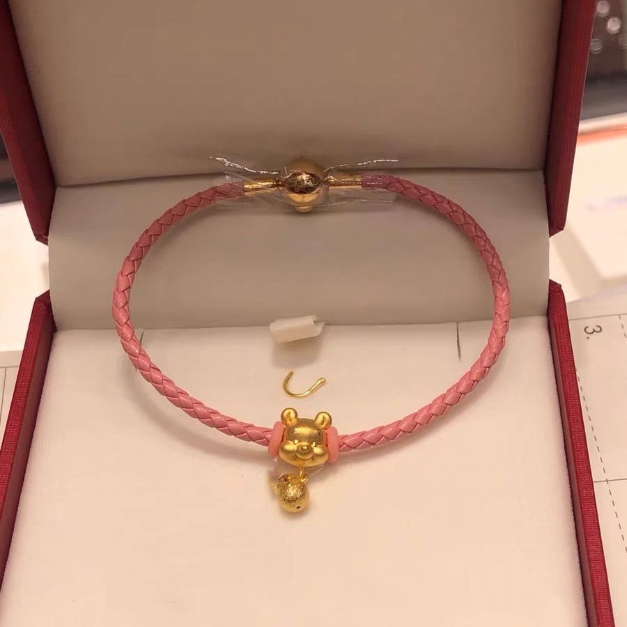 Hạt Xỏ Vòng Tay / Vòng cổ Thủ Công Hình Gấu Pooh Và Lọ Mật Ong Zhou s same Winnie diy Dành Cho Bạn Nữ