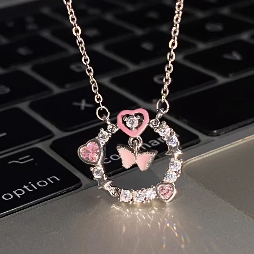 Vòng cổ Bạc 925 Mặt Hình Bướm / Trái Tim Ngọt Ngào Xinh Xắn Cho Nữ