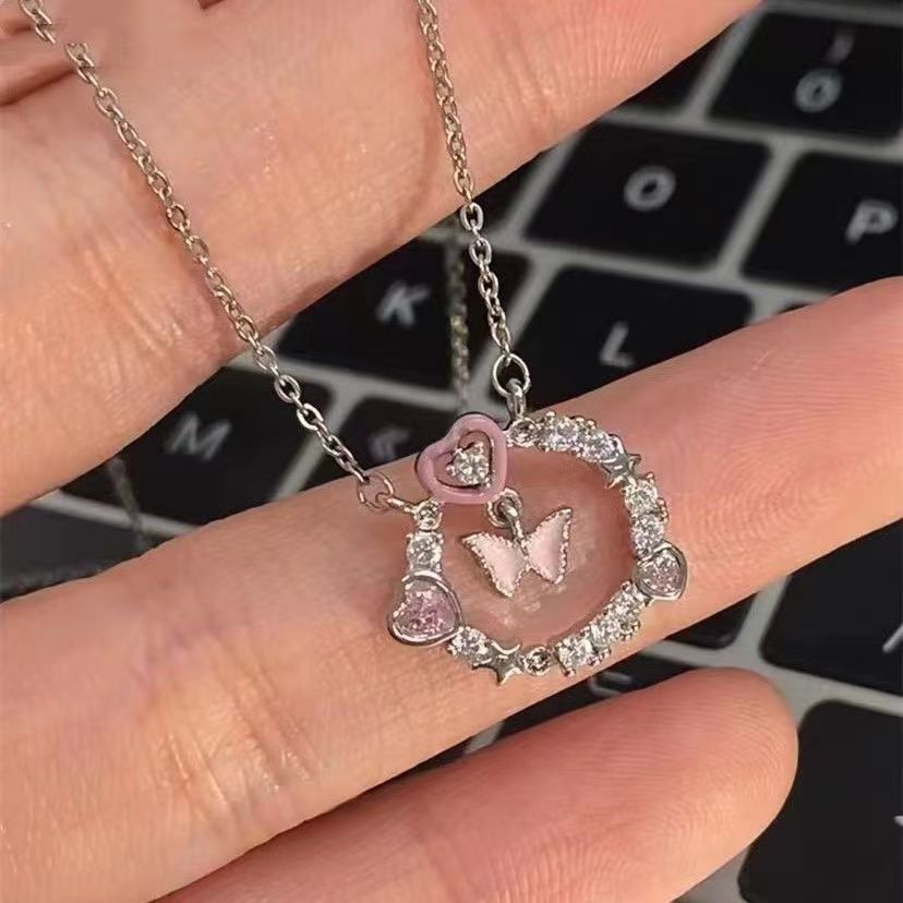 Vòng cổ Bạc 925 Mặt Hình Bướm / Trái Tim Ngọt Ngào Xinh Xắn Cho Nữ