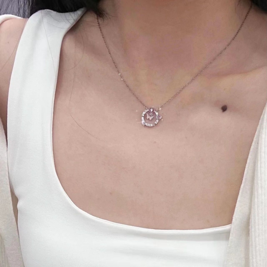 Vòng cổ Bạc 925 Mặt Hình Bướm / Trái Tim Ngọt Ngào Xinh Xắn Cho Nữ