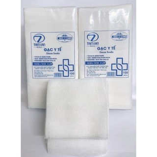 Gạc Y Tế - Gạc Đắp Mặt Nạ 10cm x10cm - 100 Miếng