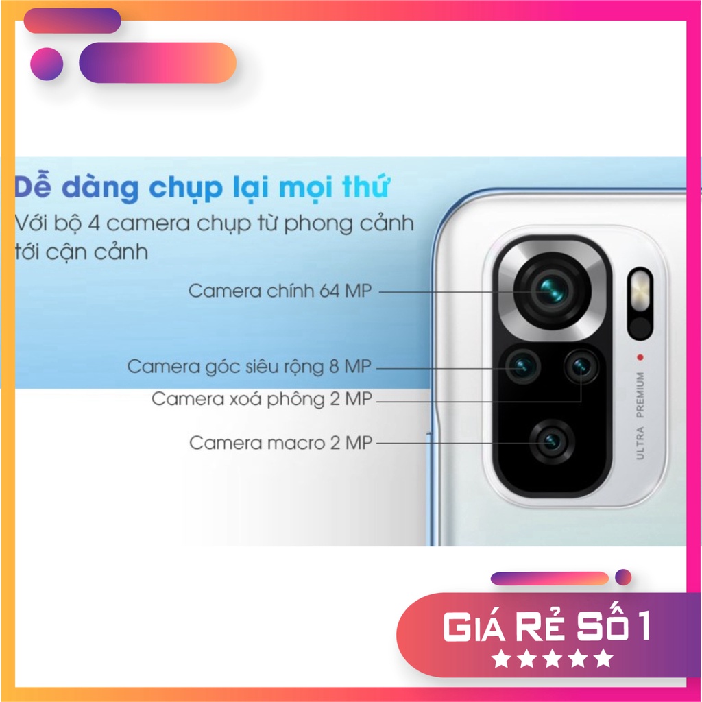 (XẢ KHO ĐỒNG GIÁ) Điện thoại Xiaomi Redmi Note 10S 8GB NGUYÊN SEAL BẢO HÀNH 12 THÁNG