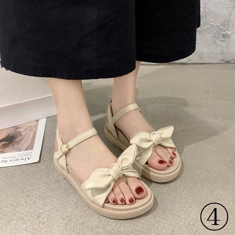 Giày Sandals Đế Bằng Thắt Nơ Xinh Xắn Thời Trang Hè Cho Bé Gái Từ 10-11 - 12-13 - 14-15 Tuổi