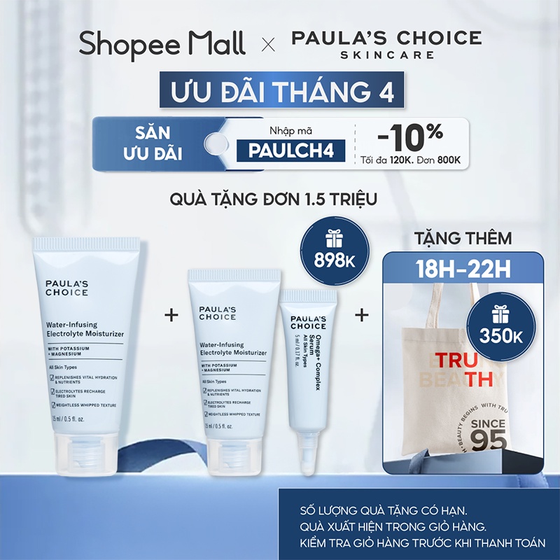Kem dưỡng ẩm ngậm nước giàu chất điện giải Paula's Choice Water-Infusing Electrolyte Moisturizer 15ml Mã 7007