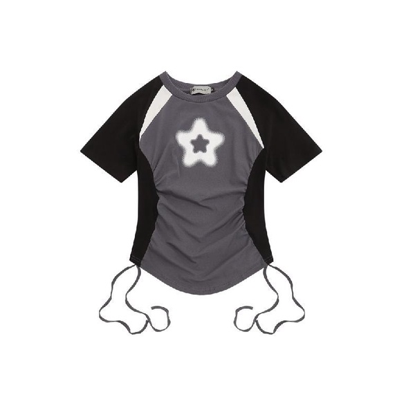 Áo Thun Ngắn Tay Cổ Tròn Dáng Ôm In Họa Tiết Thời Trang Mùa Hè Dành Cho Nữ