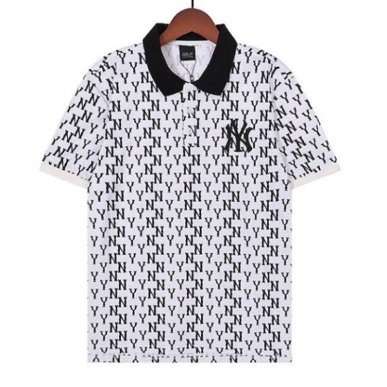 Áo Thun POLO cotton Ngắn Tay Họa Tiết MLB Áo thun unisex nam nữ from rộng oversize chất liệu 100% cotton