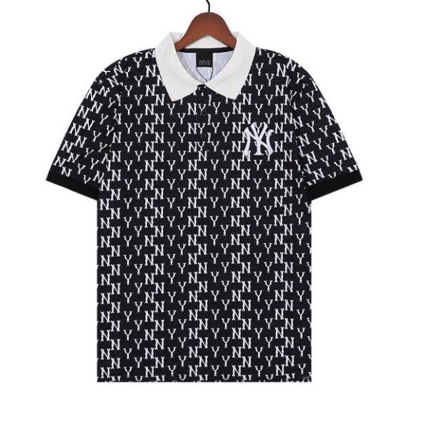 Áo Thun POLO cotton Ngắn Tay Họa Tiết MLB Áo thun unisex nam nữ from rộng oversize chất liệu 100% cotton