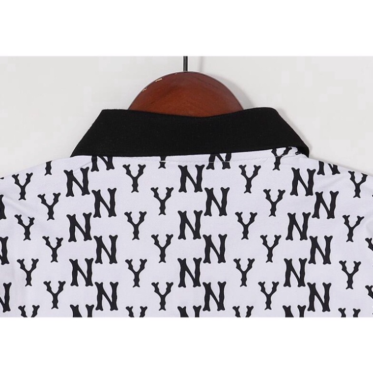 Áo Thun POLO cotton Ngắn Tay Họa Tiết MLB Áo thun unisex nam nữ from rộng oversize chất liệu 100% cotton