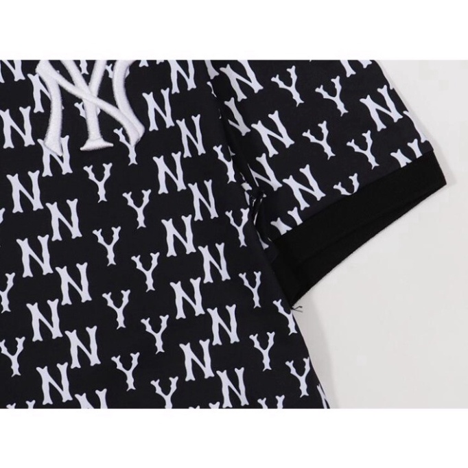 Áo Thun POLO cotton Ngắn Tay Họa Tiết MLB Áo thun unisex nam nữ from rộng oversize chất liệu 100% cotton