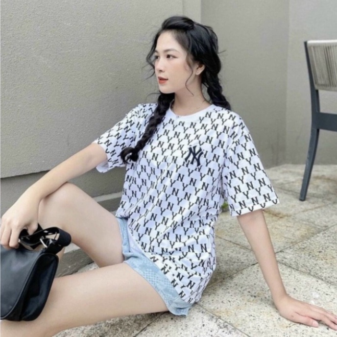 Áo Thun NY Monogram  In Kín Thân, Form Rộng, Cotton - Áo From Dáng Unisex Nam Nữ Hottend 2023