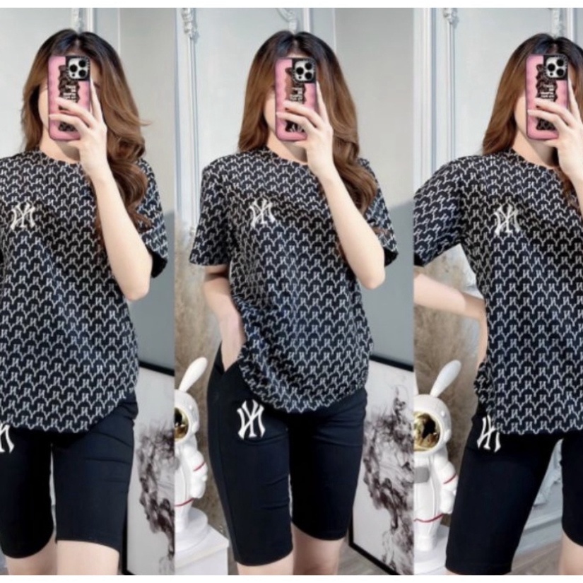 Áo Thun NY Monogram  In Kín Thân, Form Rộng, Cotton - Áo From Dáng Unisex Nam Nữ Hottend 2023