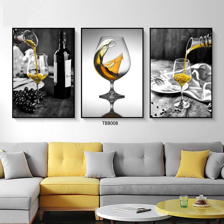 Tranh Treo Tường Tráng Gương 5D Simple House - Ly Rượu Sang Trọng - Trang Trí  Decor Phòng Bếp,Phòng Khách
