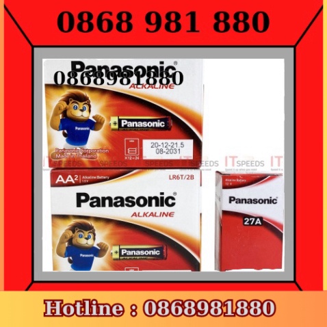 Vỉ Pin 23A, 27A, AA, AAA, Alkaline Panasonic, 1.5V, 12V, Độ Xả Chậm, Chống Rò Rỉ, Không Chảy Nước, Hàng Chính Hãng