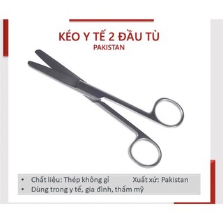 ❤️[HÀNG ĐẸP] Kéo y tế 16cm Thẳng 2 Đầu Tù , kéo y tế cắt thuốc thẳng 2 hai đầu tù, kéo inox thẳng tù các size