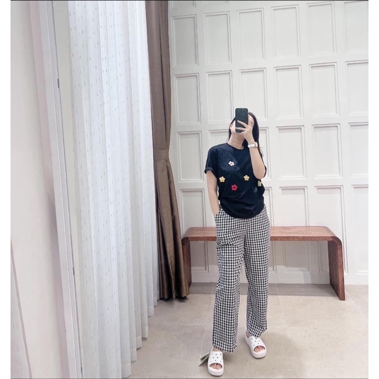 Bộ ống rộng caro siêu đẹp chất cotton l1 kèm vdeo ảnh thật