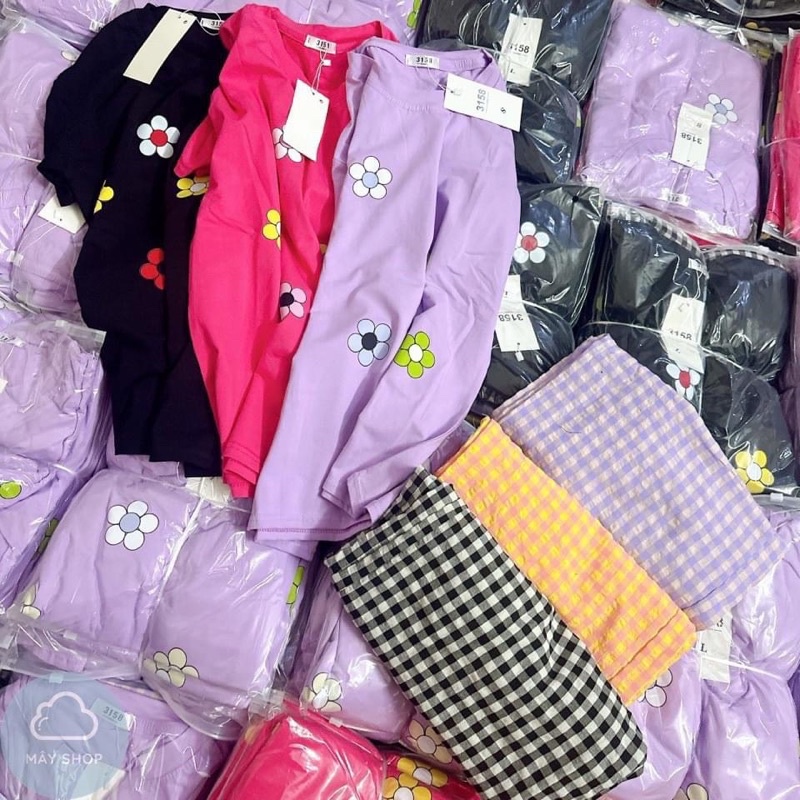 Bộ ống rộng caro siêu đẹp chất cotton l1 kèm vdeo ảnh thật