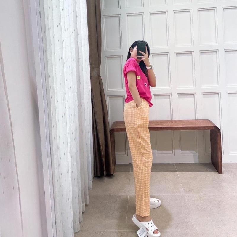 Bộ ống rộng caro siêu đẹp chất cotton l1 kèm vdeo ảnh thật