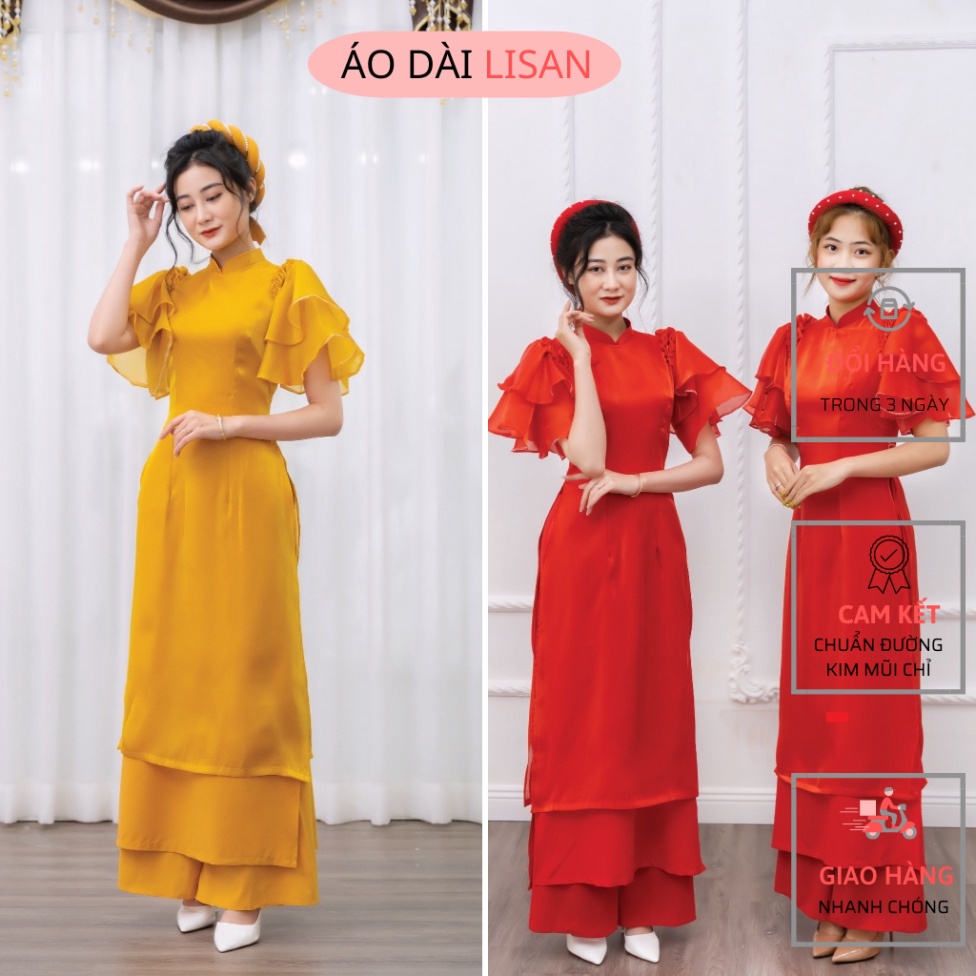 Áo Dài Truyền Thống - Áo Dài Voan Tơ Cánh Tiên Mini Tay Bồng-BB08 | BigBuy360 - bigbuy360.vn