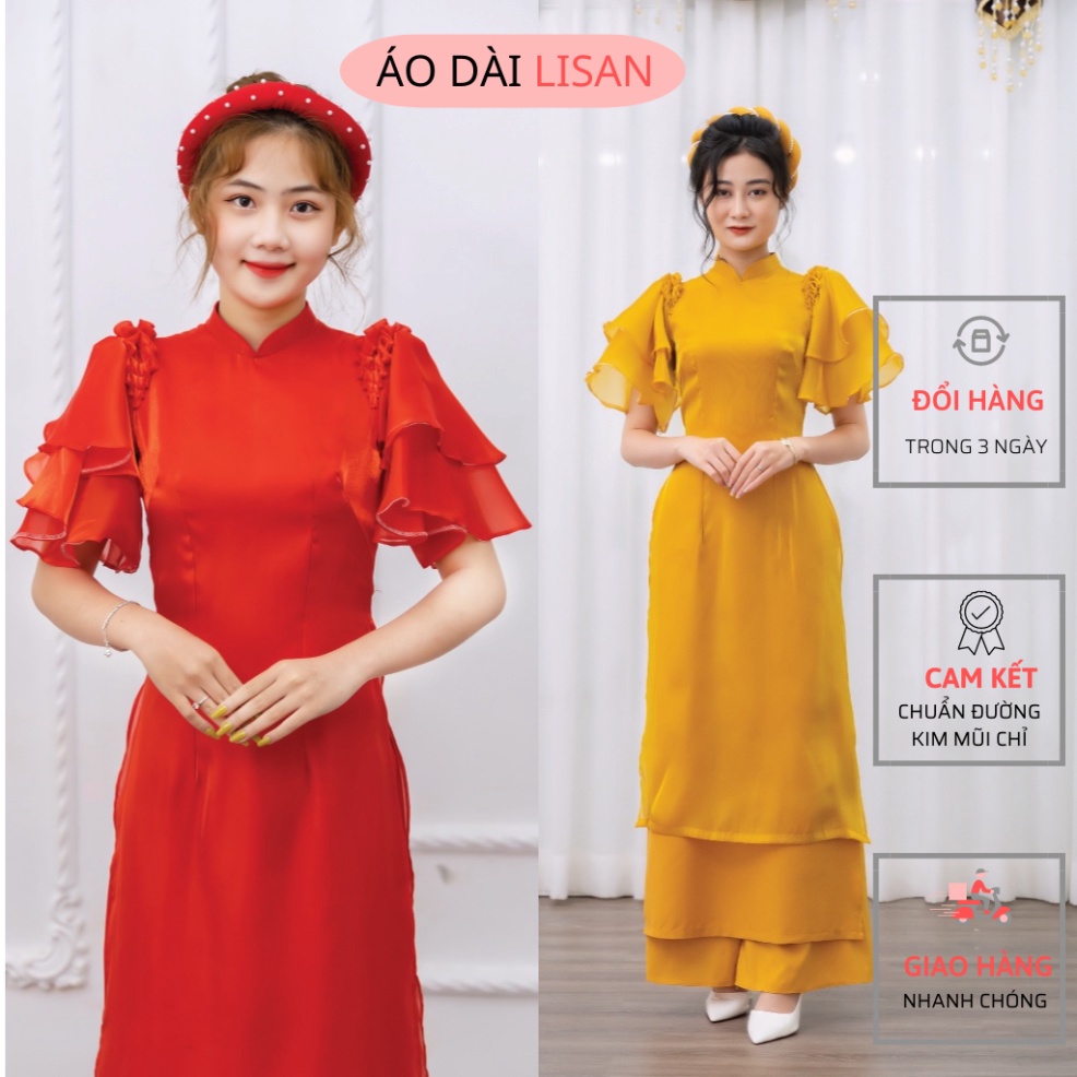 Áo Dài Truyền Thống - Áo Dài Voan Tơ Cánh Tiên Mini Tay Bồng-BB08 | BigBuy360 - bigbuy360.vn