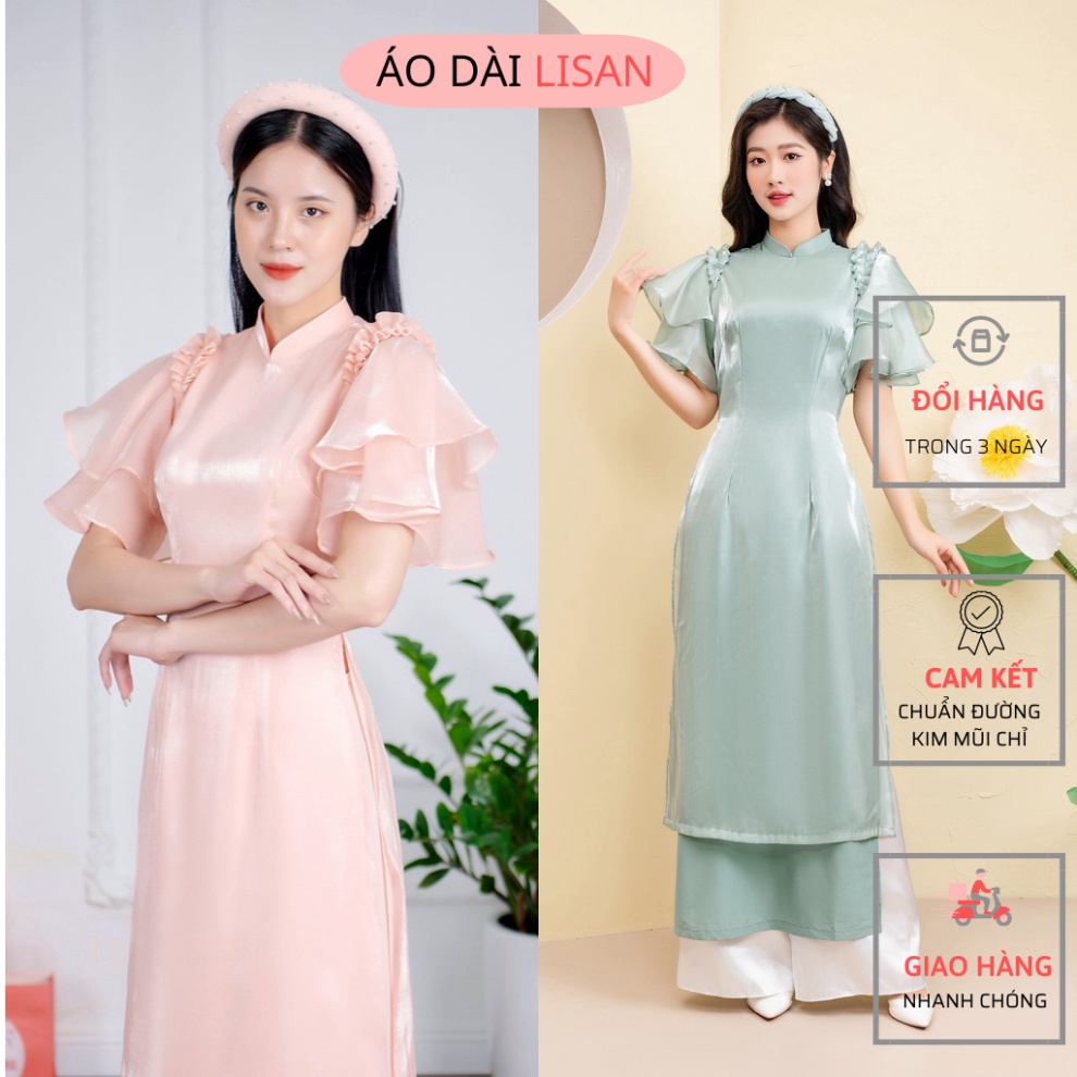Áo Dài Truyền Thống - Áo Dài Voan Tơ Cánh Tiên Mini Tay Bồng-BB08 | BigBuy360 - bigbuy360.vn