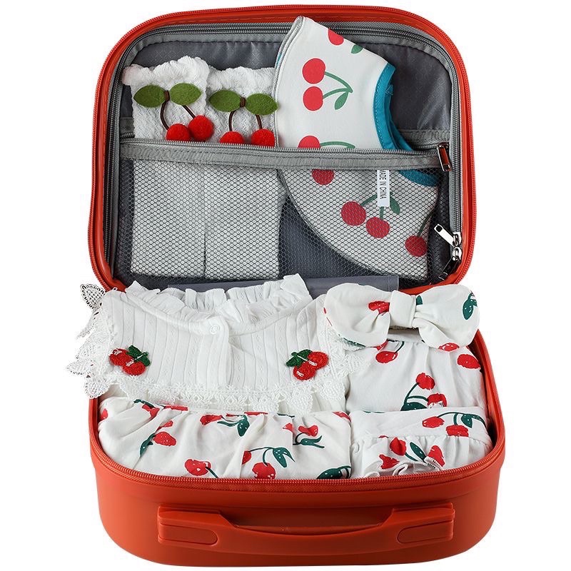 SET QUÀ CHERRY ĐÁNG YÊU CHO BÉ 0-12 THÁNG CÓ KÈM TÚI CỐP