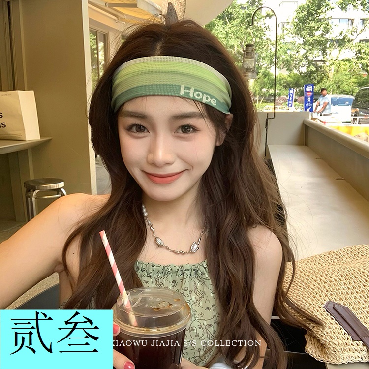 Băng Đô Thể Thao Thấm Hút Mồ Hôi Màu Sắc Gradient Dành Cho Nữ