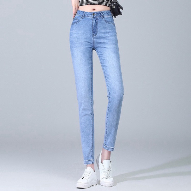 Quần jean nữ đen trơn quần bò nữ cạp cao dáng ôm giãn nở tốt [Z02] A78 | BigBuy360 - bigbuy360.vn