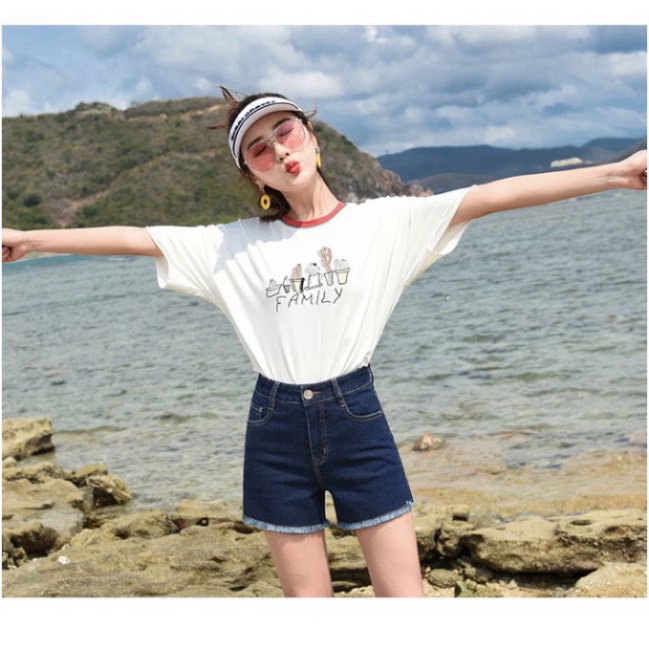 Quần Đùi Nữ Ngang Gối Quần Short Jean Nữ Chất Bò lưng Cao [Z02] A78 | BigBuy360 - bigbuy360.vn