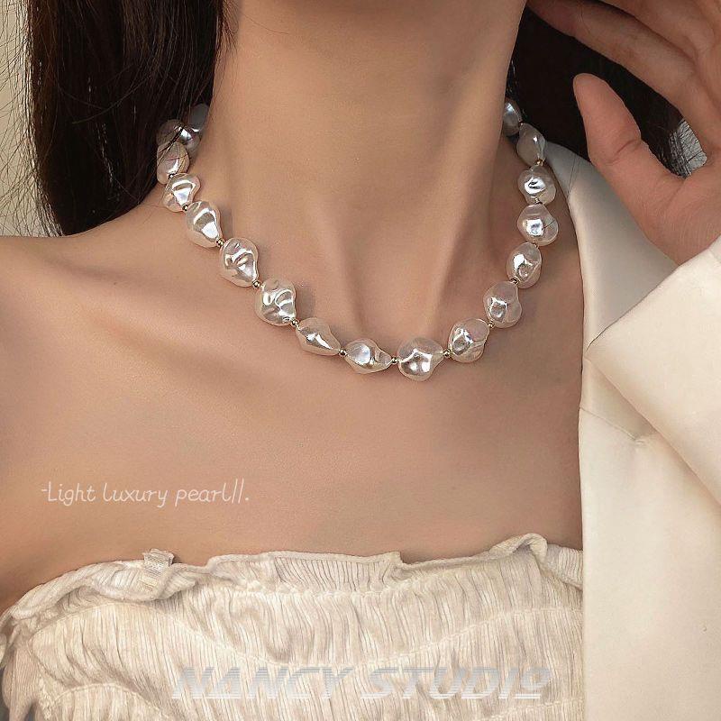 Dây Chuyền Ngọc Trai Phong Cách Baroque Cao Cấp Dành Cho Nữ