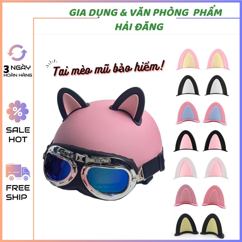 (KÈM MIẾNG DÁN 3M) Tai mèo, tai gấu gắn mũ bảo hiểm cực xinh, độc, lạ - Phụ kiện gắn nón bảo hiểm