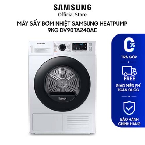 Máy sấy bơm nhiệt Samsung Heatpump 9kg DV90TA240AE/SV - K32