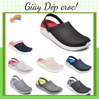 Sục Nhựa Nam Nữ - Dép Bít Mũi Cross Literide Đẹp Nhiều Màu Hàng chuẩn Full Hộp, Tag