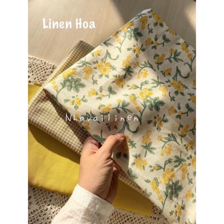 Đầm đôi mẹ và bé chất linen hoạ tiết hoa xinh xắn